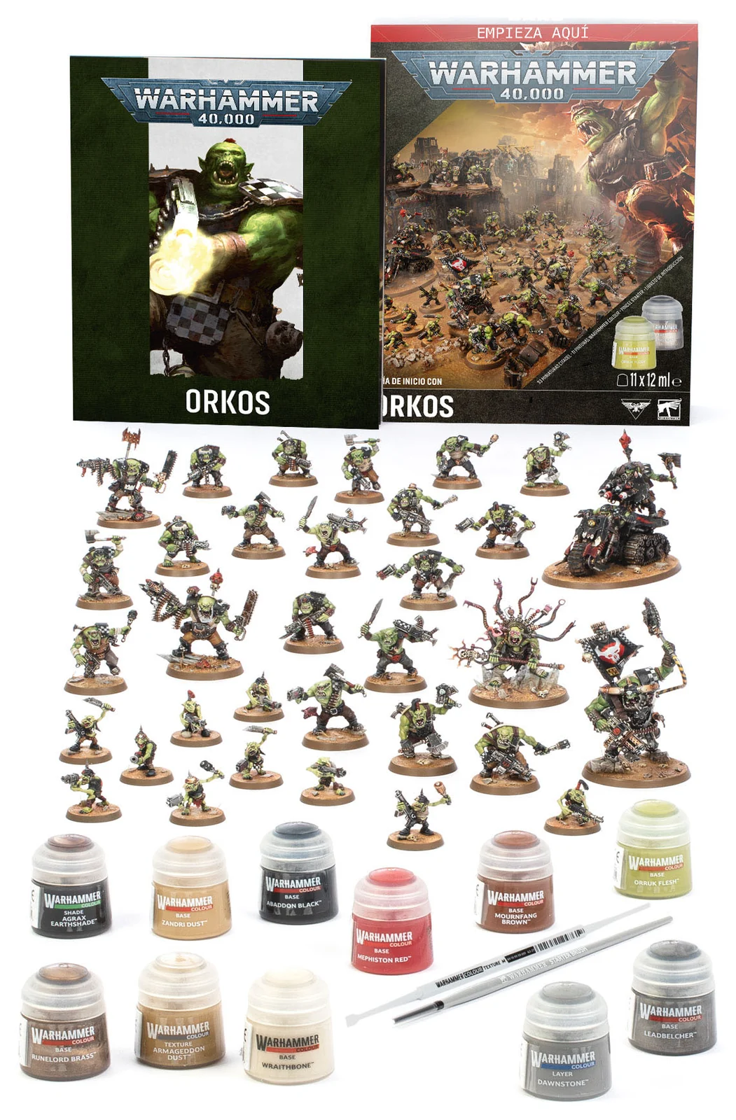 Guía de inicio de Orkos en español con Patrulla, pinturas y herramientas